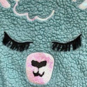 girls fuzzy llama sweater